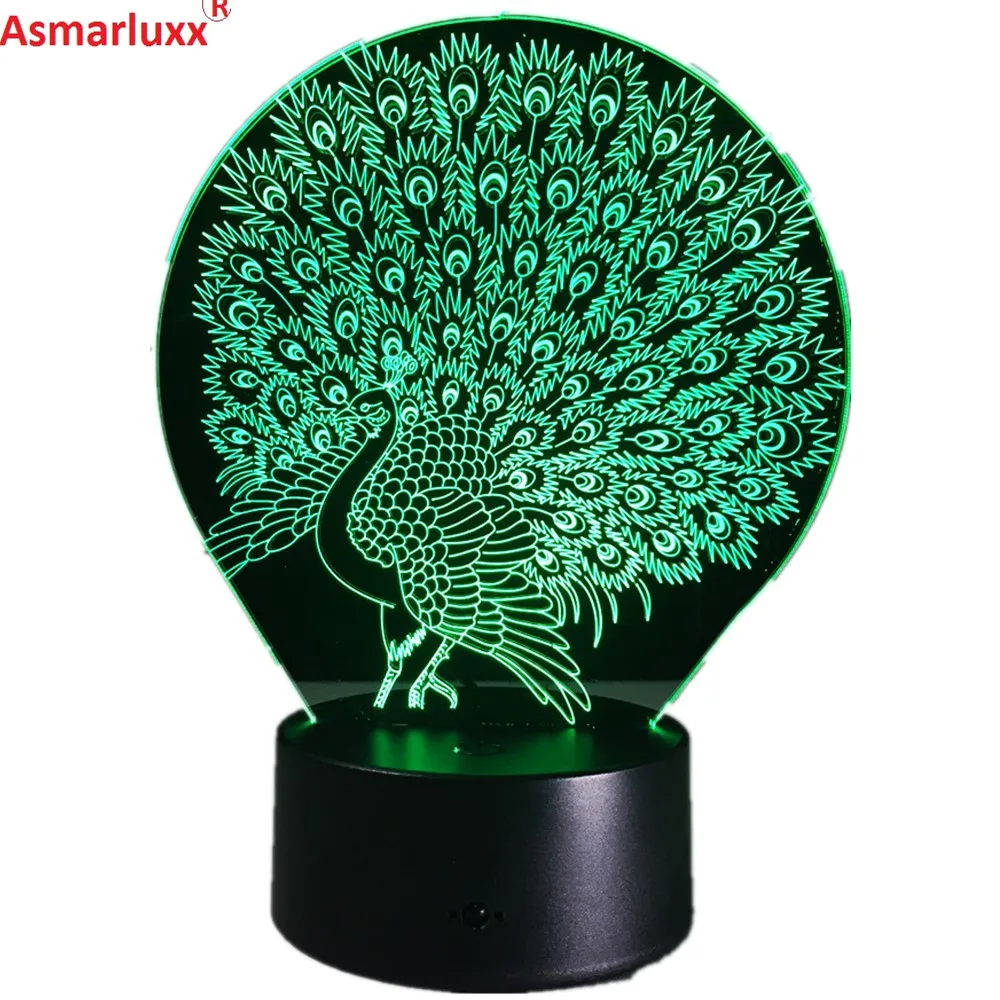 Ночник в виде павлина декоративная Лавовая Лампа для дома светодиодный чное