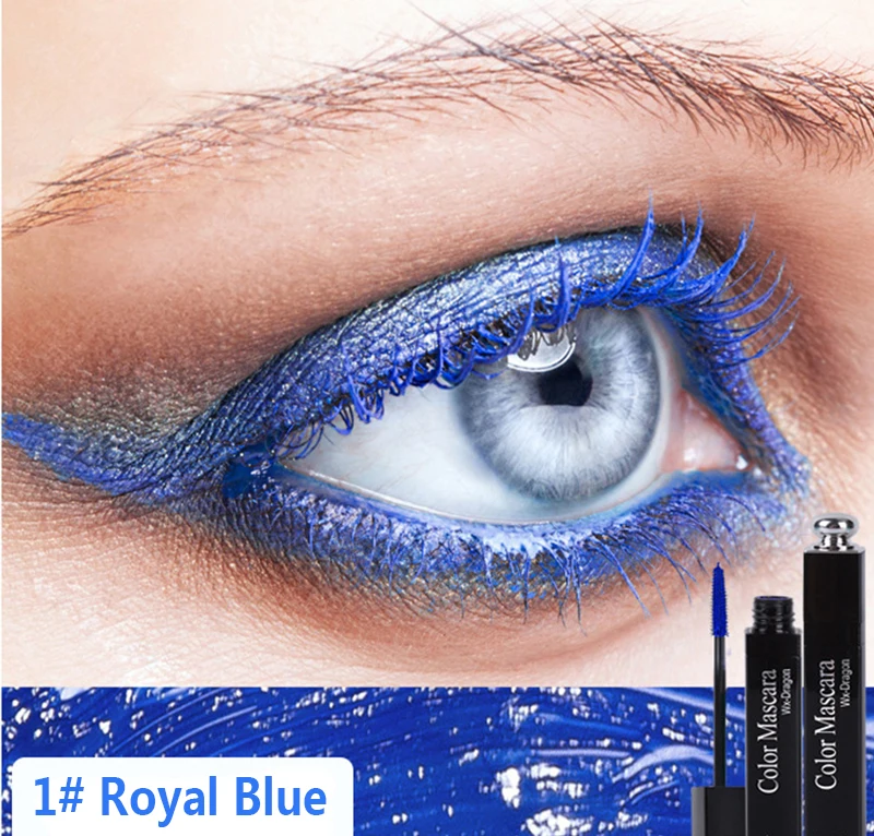 01 Royal Blue BearPaw 3D волокно красочная профессиональная Подкручивающая водостойкая тушь вечерние макияж ресниц 8 цветов жидкие накладные ресницы тушь для ресниц - Цвет: 01 Royal Blue