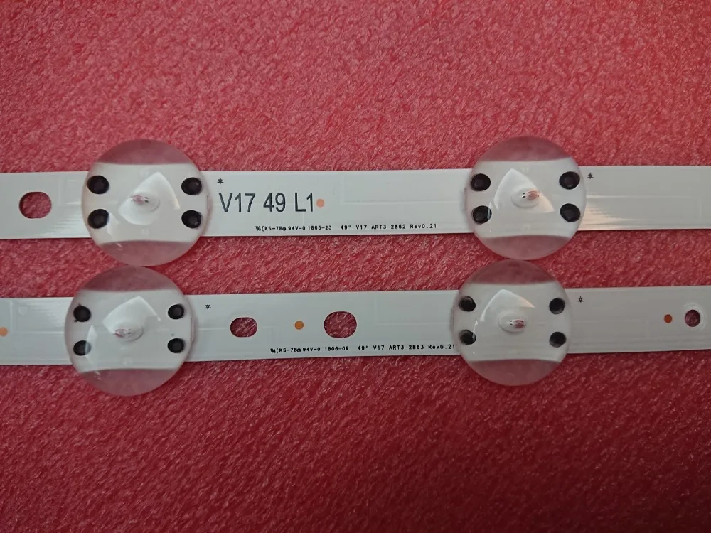 Новинка, комплект 4 шт. светодиодный полосы для LG 49UV340C 49UJ6565 49UJ670V V17 49 R1 L1 ART3 2862 2863 6916L-2862A 6916L-2863A