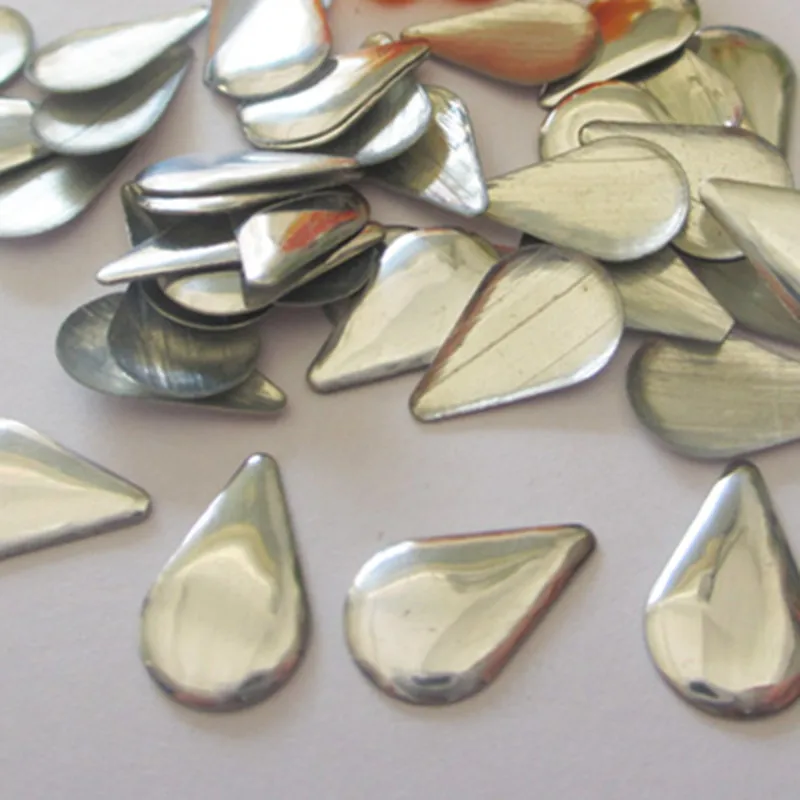 Серебристые камни в форме капли 200 шт. 6х10 мм стразы горячей фиксации шпильки с