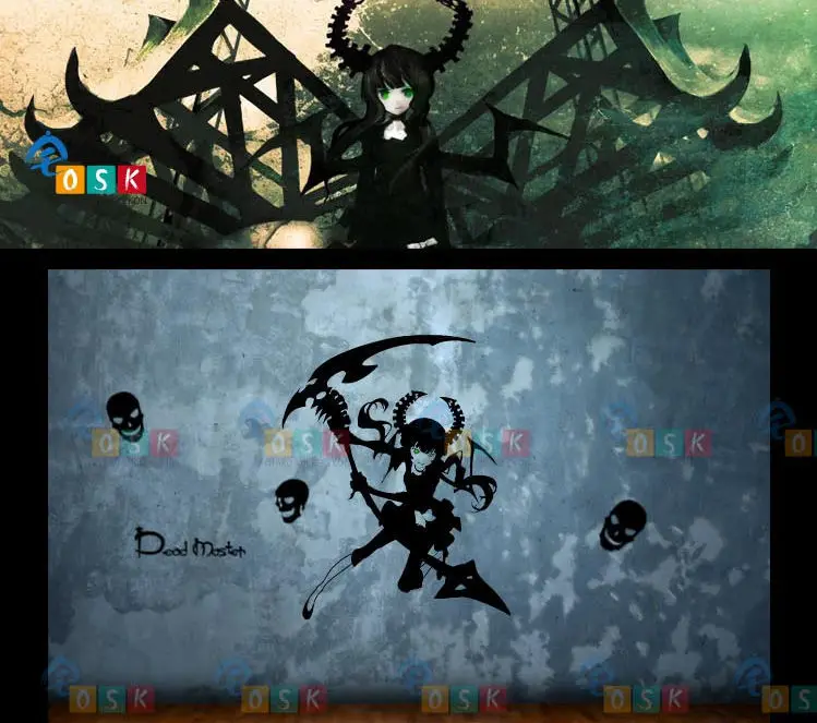 Виниловые Настенные стикеры BLACK ROCK SHOOTER DEAD MASTER декоративные наклейки для