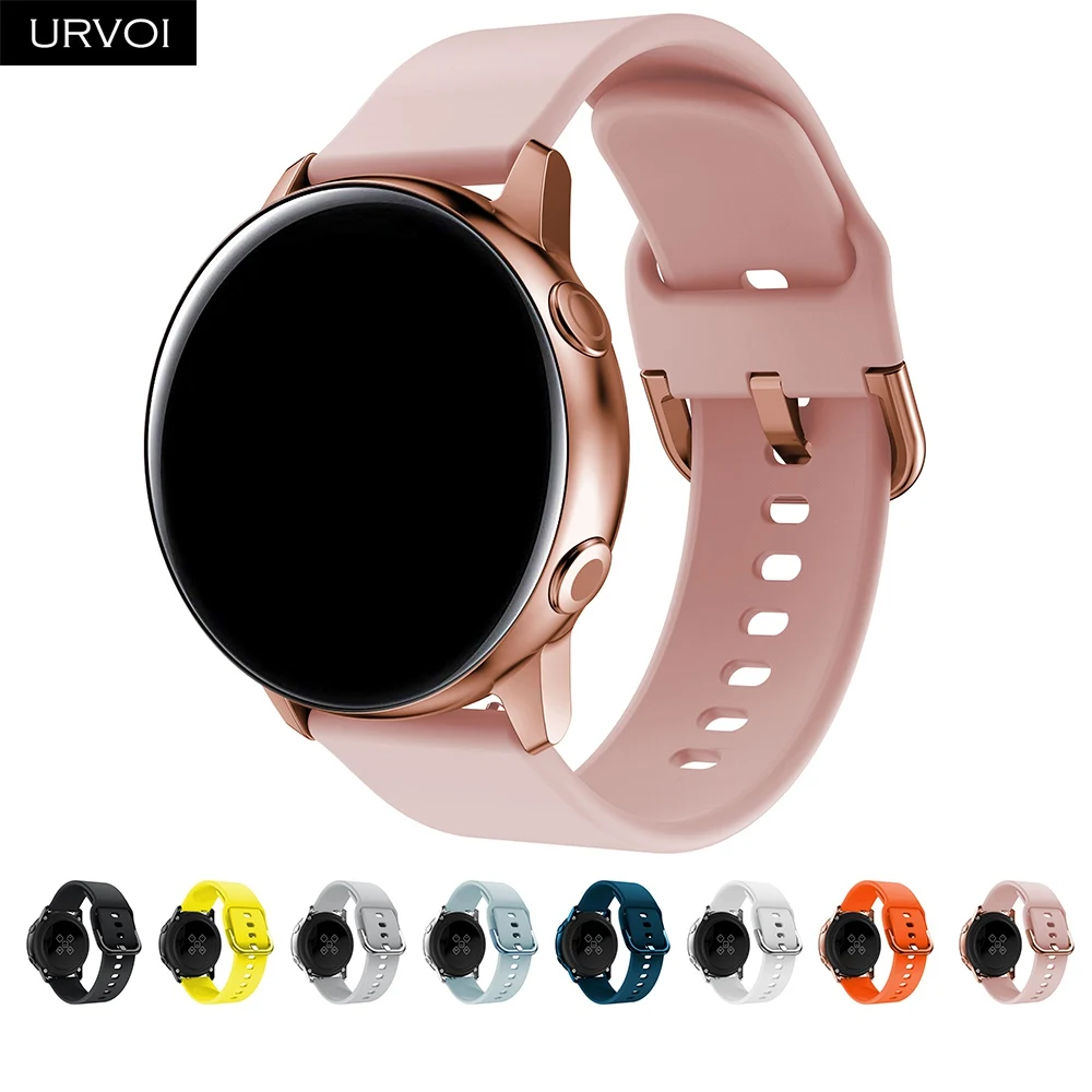 Силиконовый ремешок URVOI для Galaxy watch active мягкий прочный быстросъемный браслет 42 мм