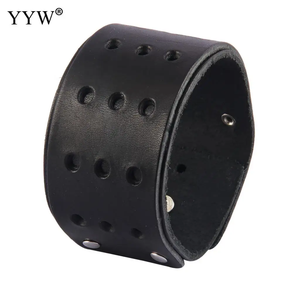 Модный мужской и женский Браслет-манжета из искусственной кожи для женщин мужчин