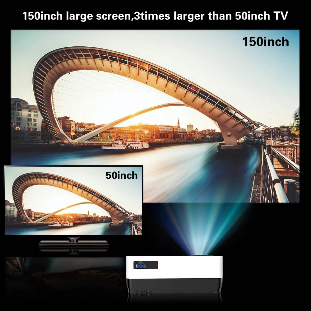 CRENOVA новейший светодиодный проектор HD 1280*728P Android 6,1 OS 4300 люмен домашний кинопроектор с Wi-Fi Bluetooth