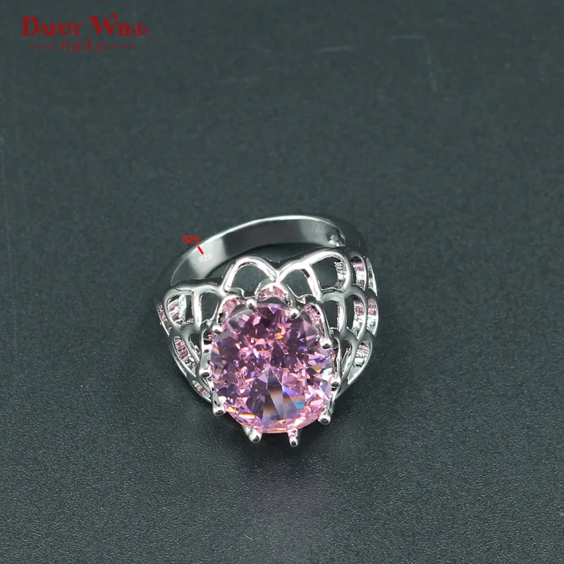 Hot Sale Pink Bridal Jewelry Sets For Women Gift 925 Silver Color Necklace/Earrings/Pendants/Bracelet/Ring Free Shipping | Украшения и