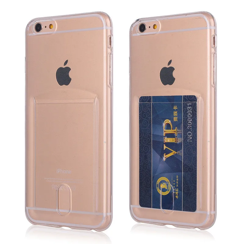 Прозрачный чехол с отделением для карт iPhone 11 Pro XS Max XR Мягкий силиконовый X 6 6S 7 8 Plus |