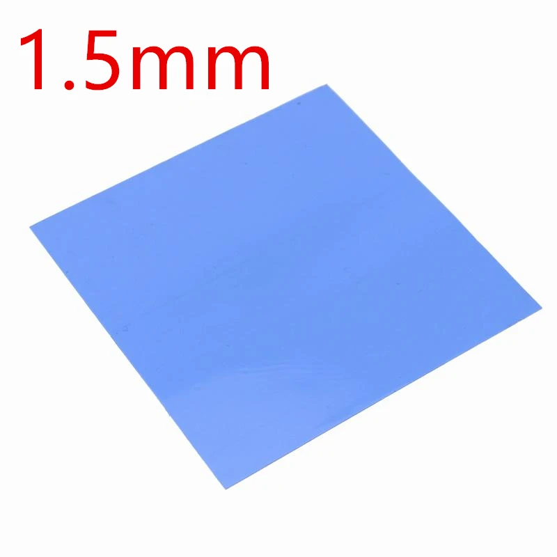 5PCS 1.5mm 5 шт./партия синий 100x100x0,5 мм 1 мм 1,5 мм 2 мм 2,5 мм 3 мм 4 мм 5 мм GPU IC Теплопроводящая силиконовая прокладка - Цвет лезвия: 5PCS 1.5mm