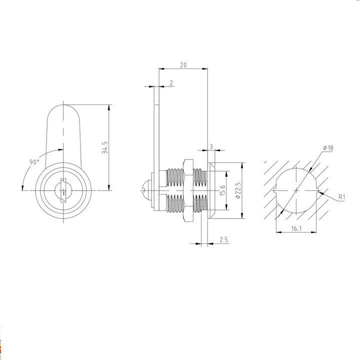 Замок камеры для дверного шкафа ящика ключей шкафчика форсер безопасности