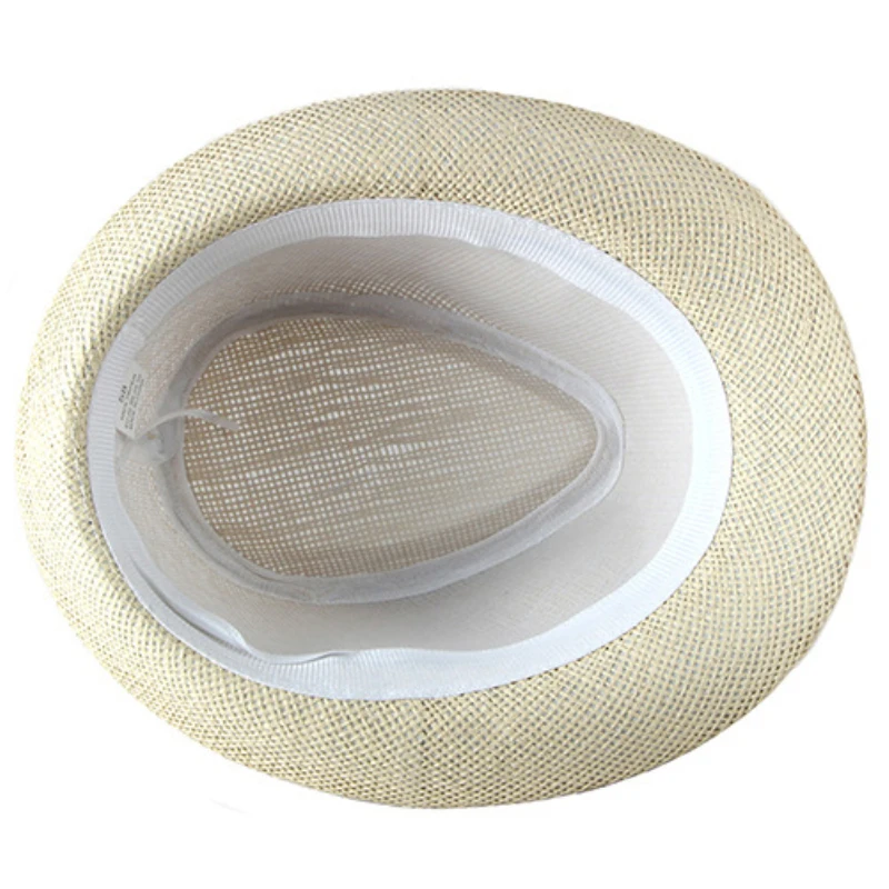 HT2378 Summer Women Men Fedoras Straw Hat Short Brim Trilby Panama Hats Men Straw Beach Sun Hats for Men Breathable Fedora Hat images - 6