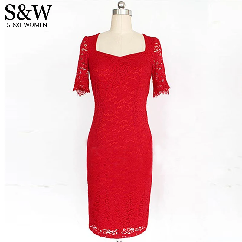 Летнее Сексуальное Красное Кружевное платье для женщин большие размеры 10XL 9XL 8XL 7XL