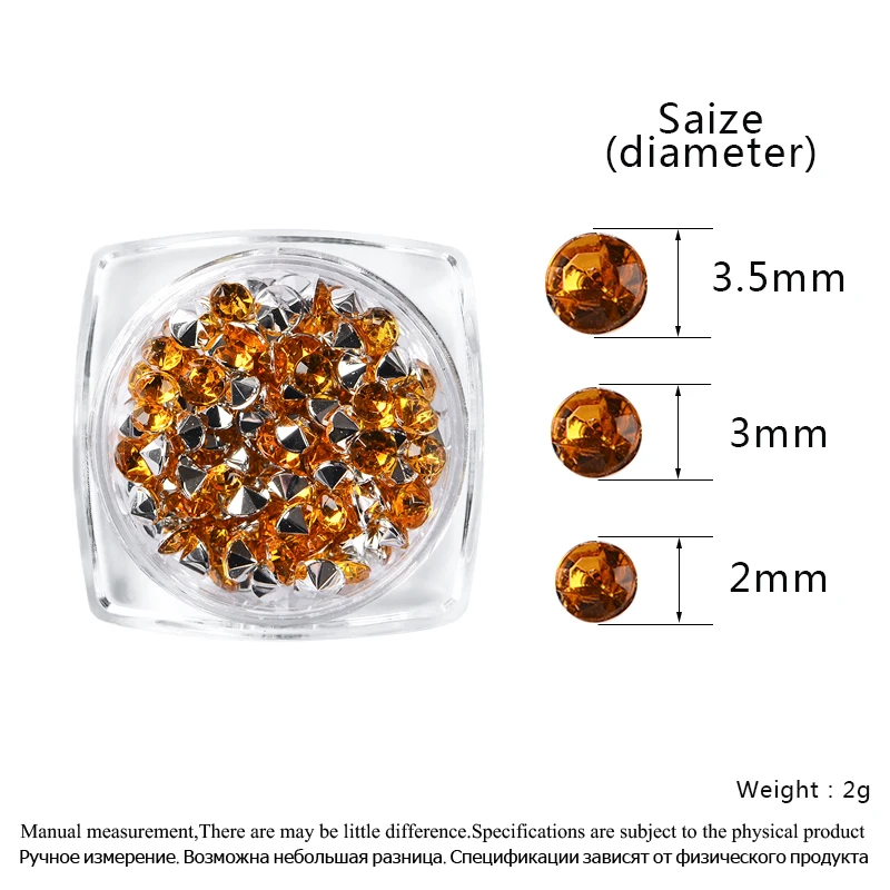 Красочные Стразы для ногтей разного размера 3D хрустальные украшения дизайна с