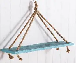 Подвесная деревянная настенная полка в стиле породы декоративная вешалка для