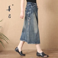 free shipping 2021 new fashion women skirt casual a line long mid calf plus size s 3xl skirts with pockets embroidery skirts