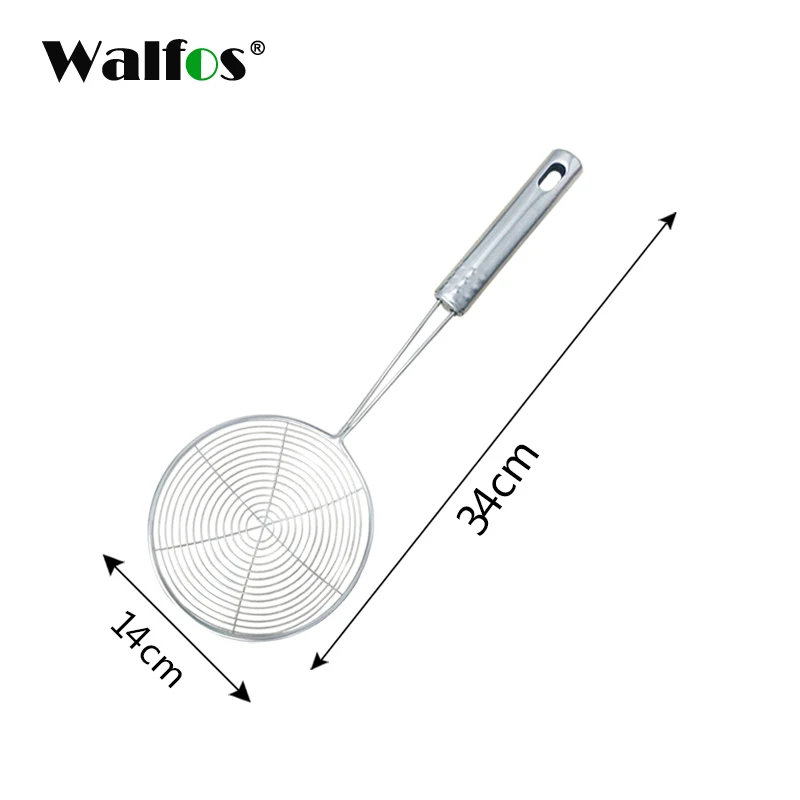 34cmX14cm WALFOS Multi-function нержавеющая сталь ложка Фильтр еда кухня инструменты масло жареные барбекю фильтр - Цвет: 34cmX14cm