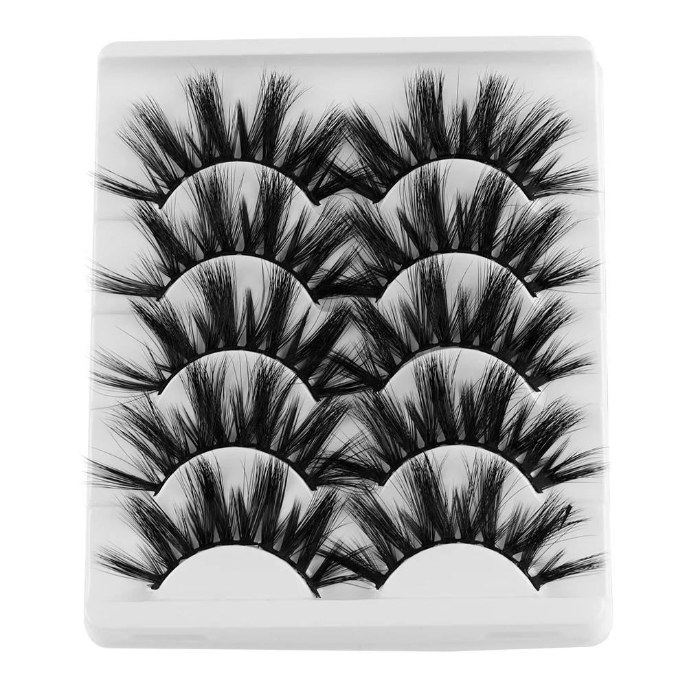 Густые пушистые натуральные длинные ресницы Wispy 5 пар 25 мм 3D норковые волосы