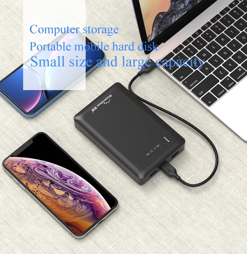 Внешний жесткий диск телефон Считывание данных в HDD непосредственно 4000 мАч банк питания ios/android TypeC и двойной USB 2,0 порт флэш-приводной удлинитель