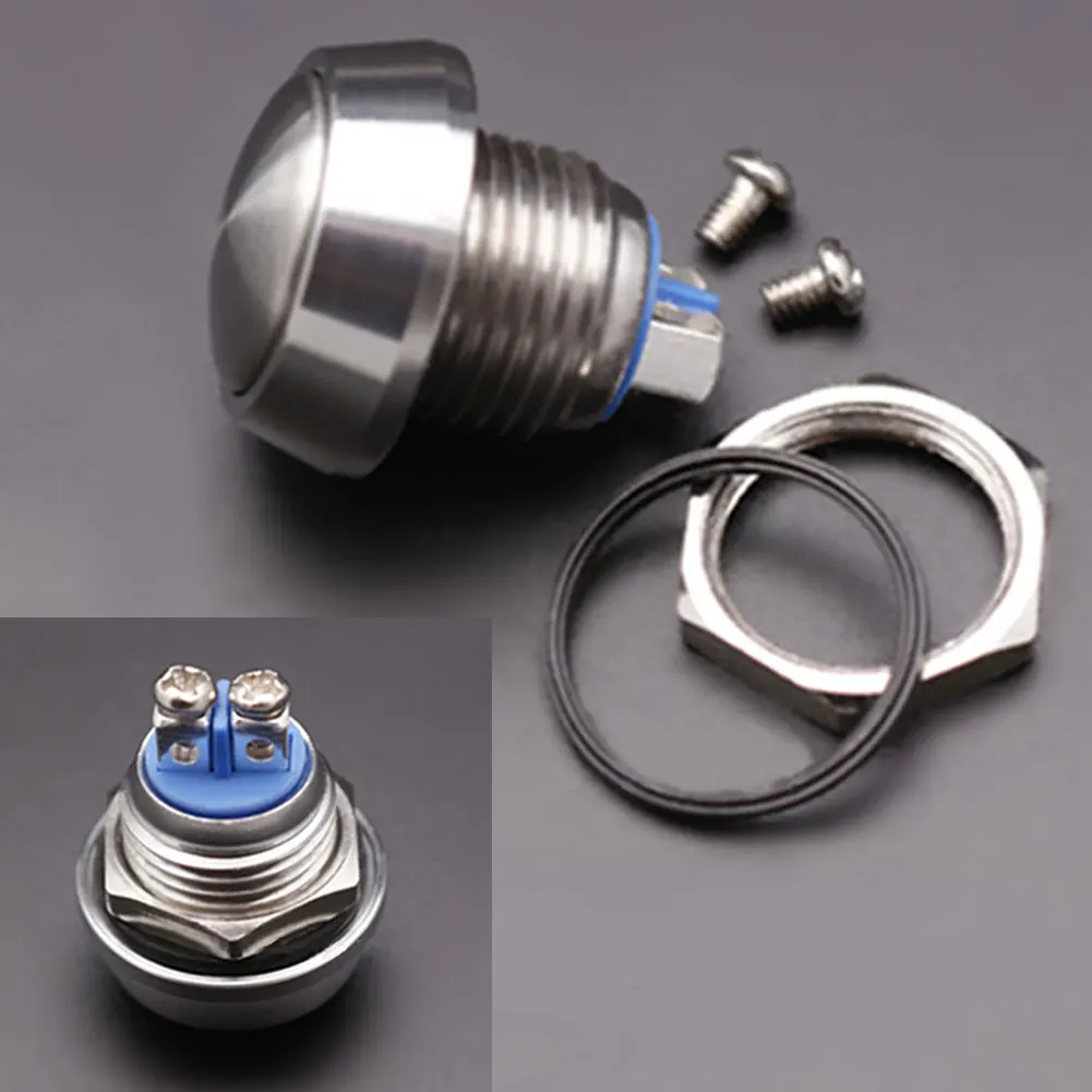 Водостойкий 12 мм высокий круглый Электрический мгновенный металлическая кнопка