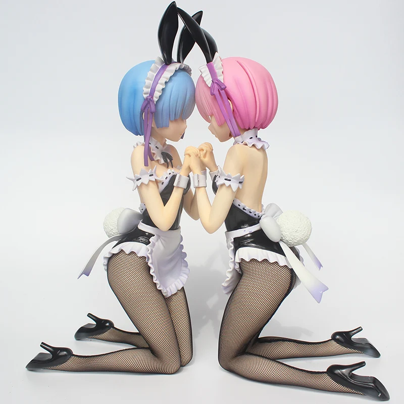 

1/4 Re:Life In A Different World From Zero Bunny Girl Ver. Ram Rem PVC Action Figure Anime Toys