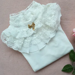 Осенне-зимняя утепленная Вельветовая футболка для маленьких девочек, модная одежда для девочек, кружевные топы принцессы с длинным рукавом и оборками, 2018