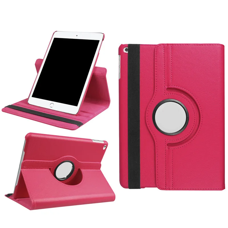 Rose Red Чехол для iPad 9,7 градусов вращающийся на 360 градусов смарт-чехол с функцией автоматического пробуждения/сна из искусственной кожи чехол для iPad 9,7 дюймов - Цвет: Rose Red