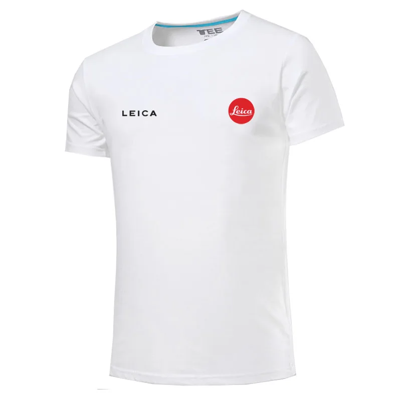 Leica logo t shirt Tee Casual Top 100% cotton Short Sleeve Clothes | Мужская одежда
