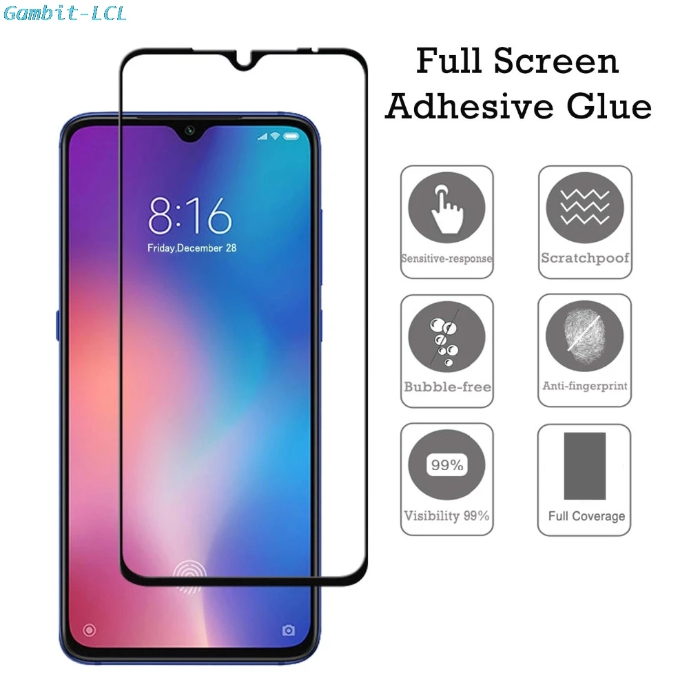 9H HD закаленное стекло для Xiaomi Mi 9 SE 9T Pro CC9 CC9e Redmi K20 Полное покрытие клей защитная