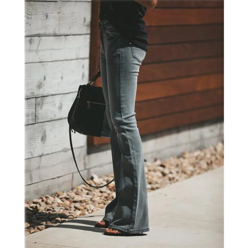 Расклешенные джинсы женские с широкими штанинами джинсовые брюки винтажная