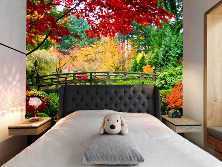 

[Self-Adhesive] 3D Color Forest Wooden Bridge 12 Wall Paper mural Wall Print Decal Wall Murals