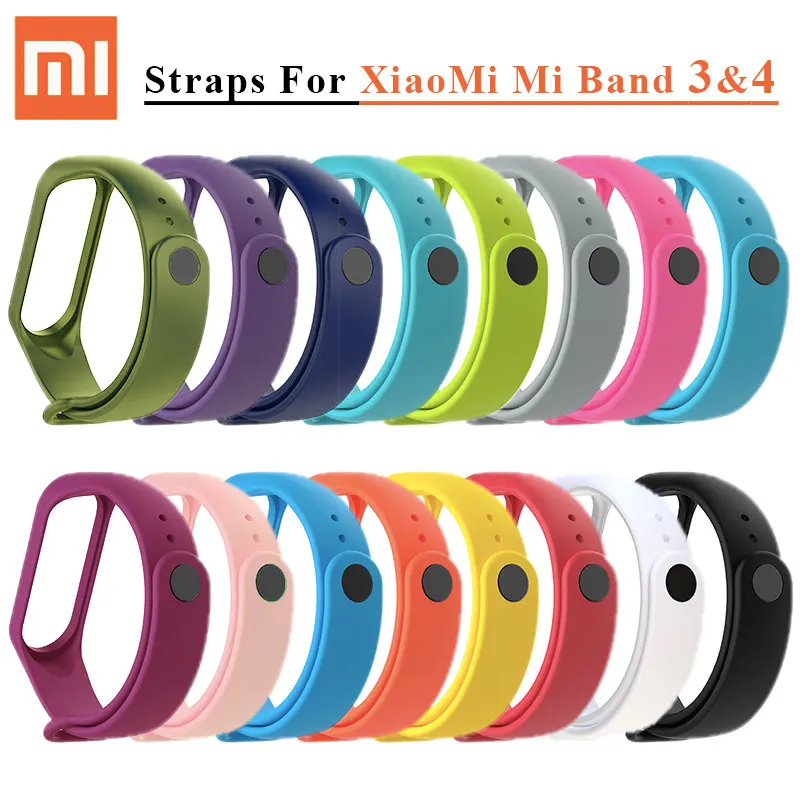 Силиконовый mi Band 3 4 ремешок для оригинальной Xiaomi band браслет часы сменный на