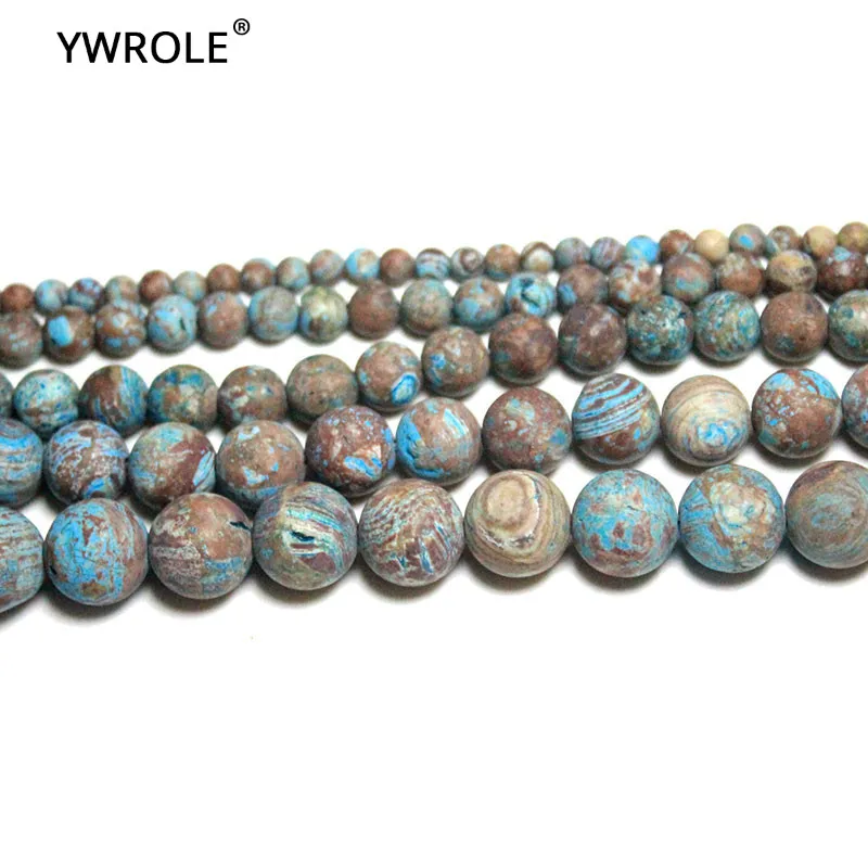 Натуральные круглые матовые бусины с синим камнем для самостоятельного