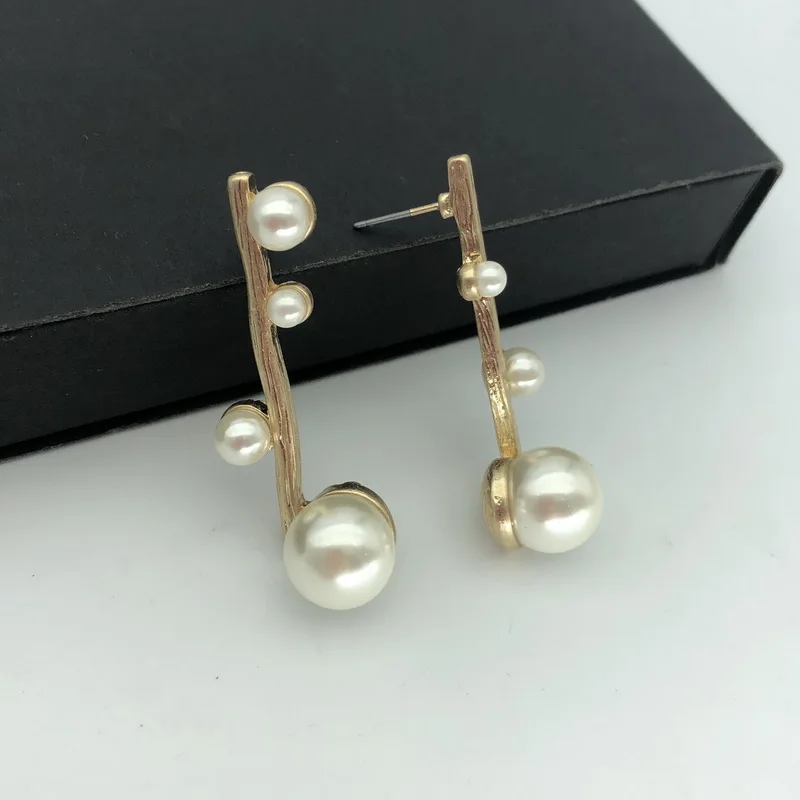 F.J4Z модные популярные серьги вечерние женские с искусственным жемчугом шикарные