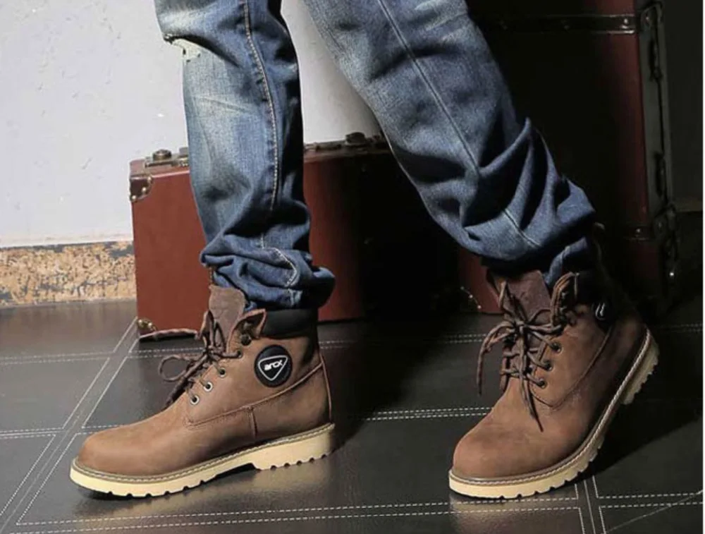 Повседневные мотоциклетные ботинки из натуральной кожи Уличная обувь для