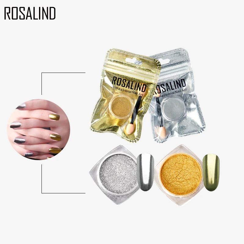 ROSALIND 1 шт. Гель лак для ногтей хромированное пигментное украшение блестящие