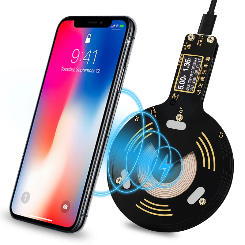 

ATORCH Digital display Q7 Mobile phone charger Qi Wireless Charger for iPhone 8X 8 Plus Samsung Galaxy S8 S9 S7 usb fast charger