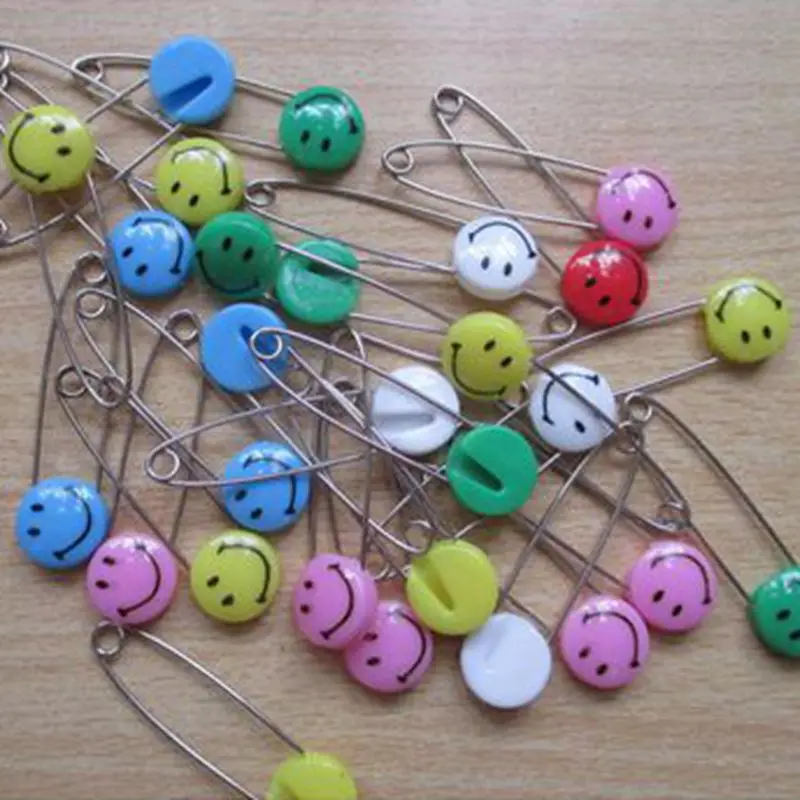 50 шт детские пеленки безопасные булавки красочные улыбающееся лицо пластиковые