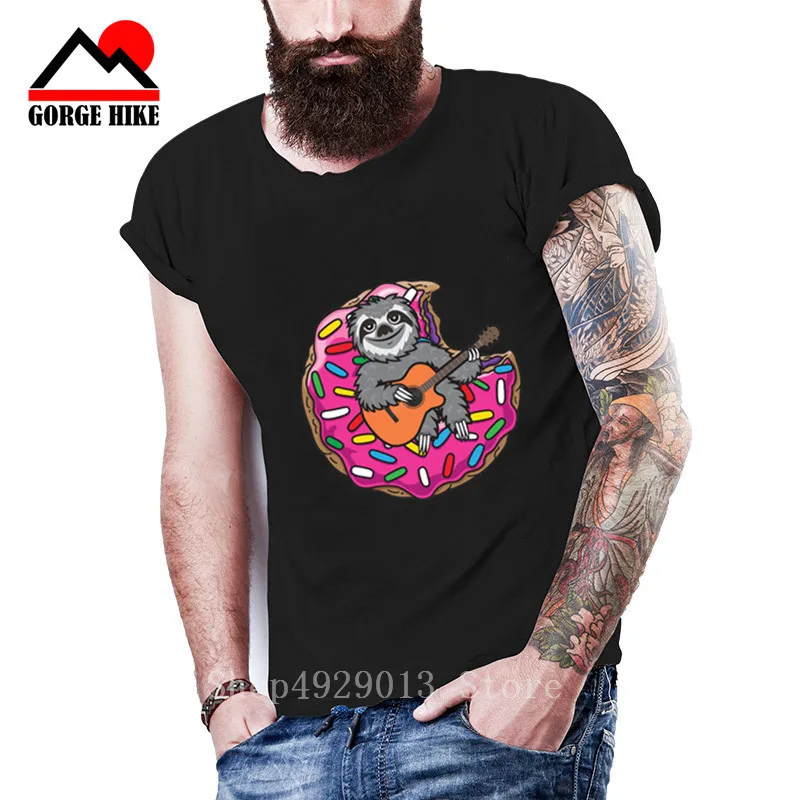 Новая футболка с короткими рукавами надписью loith Donut Guitar и Love to play guitar crazy animal city slow