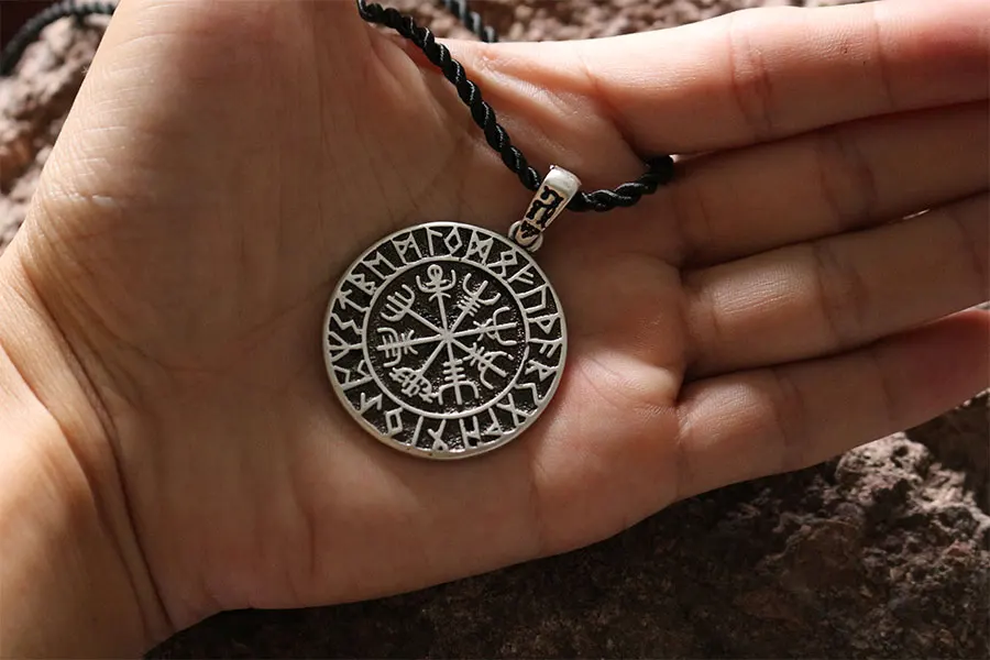 10 шт. оптовая продажа norse символ Viking's Vegvisir рунный круг амулет кулон мужское