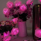 BHomify Роза цветок Гирлянда светодиодный ная лампа s 20 LED s строка освещение для дома валентинки сказосветильник