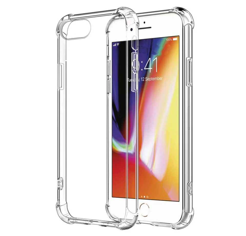 Shockproof Soft TPU Silicone Clear Case Phone Cover Reinforced Shell Funda for iPhone 5 5S SE 6 6S 7 8 Plus X XS 11 Pro MAX XR | Мобильные
