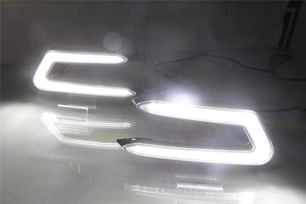 Автомобильный мигающий светодиодный фонарь 2 шт. для Toyota Camry DRL дневные ходовые огни Автомобильные аксессуары ABS 12 В Противотуманные фары с поворотным сигналом