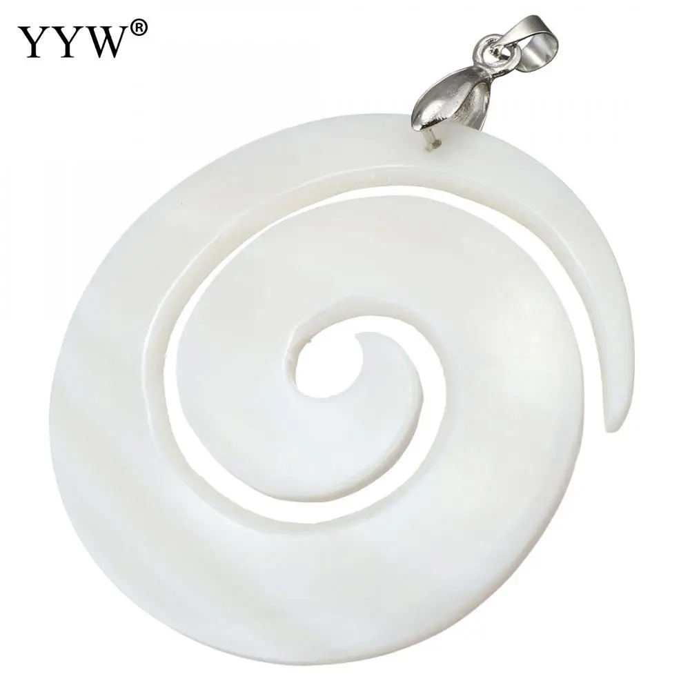 YYW винтажные подвески из натуральной белой раковины античные посеребренные в