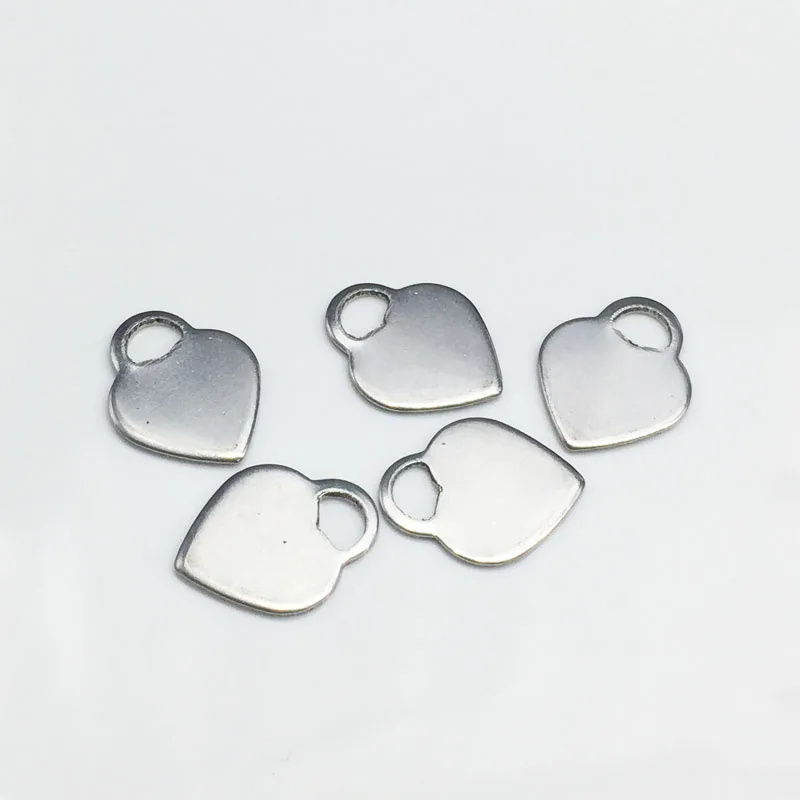 20 шт. Модные DIY бирки подвески серебряный тон мини-бирка в форме сердца ожерелье