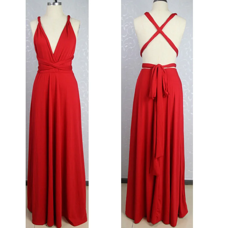 Женское платье трансформер ZKY длинное макси с запахом для подружки невесты лето