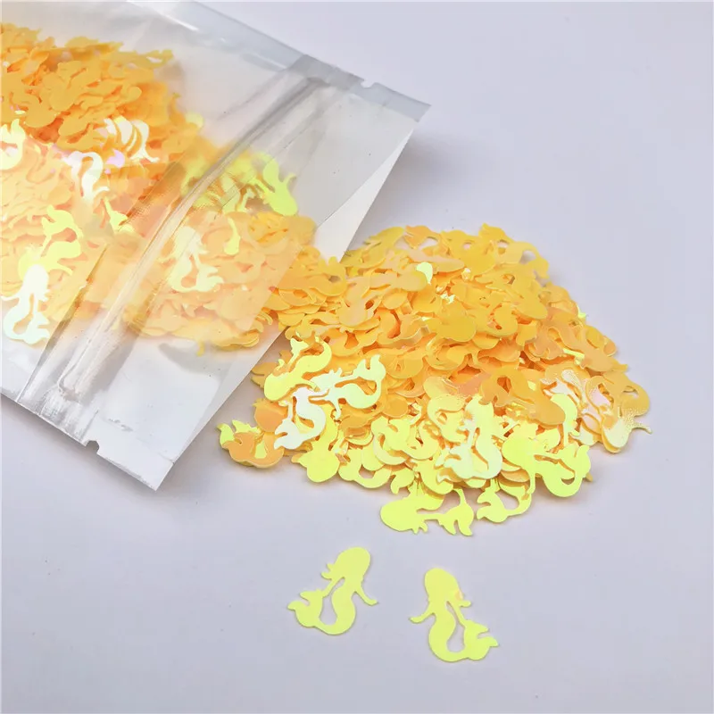 AB Yellow Color 600 шт./упак. красочные Русалка Форма свободные тесьма с пайетками для шитья, ремесло, Для женщин одежды сумки, детская одежда ручной работы DIY аксессуары - Цвет: AB Yellow Color