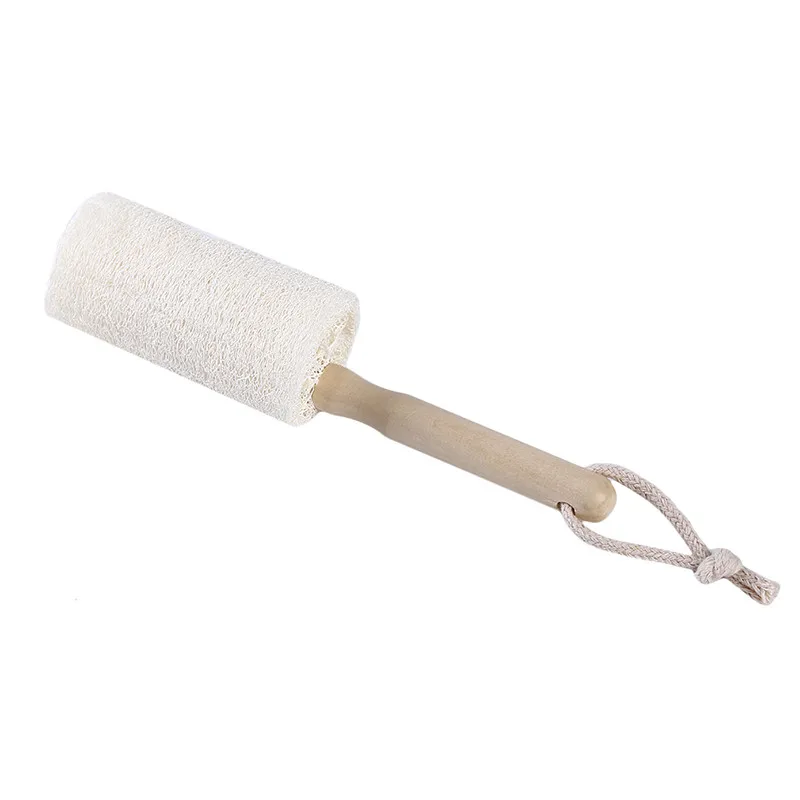 Natural Loofah Bath Brush Long Handle Wooden Reach Back Body Shower SPA Skin Massage Scrubber Bathroom Accessories | Дом и сад
