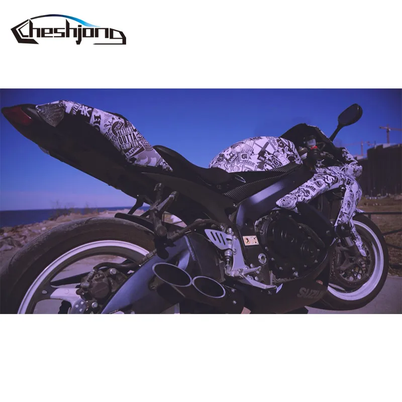 Black White Graffiti Cartoon Stickerbomb For Car Motorcycle Scooter Scateboard Helmet DIY Decal Vinyl Wrap Adhesive Film Sheet | Автомобили