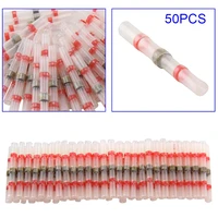 50 pcs soldering connector with shrink tube electrical wire splice insulated welding terminals 8 jdh99