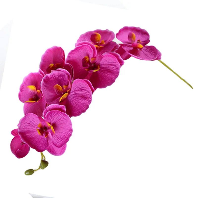 Dark Purple Искусственная Орхидея, Бабочка, Шелковый цветок, новая Орхидея, искусственные цветы, сделай сам, букет фаленопсис, свадебное украшение для дома - Цвет: Dark Purple