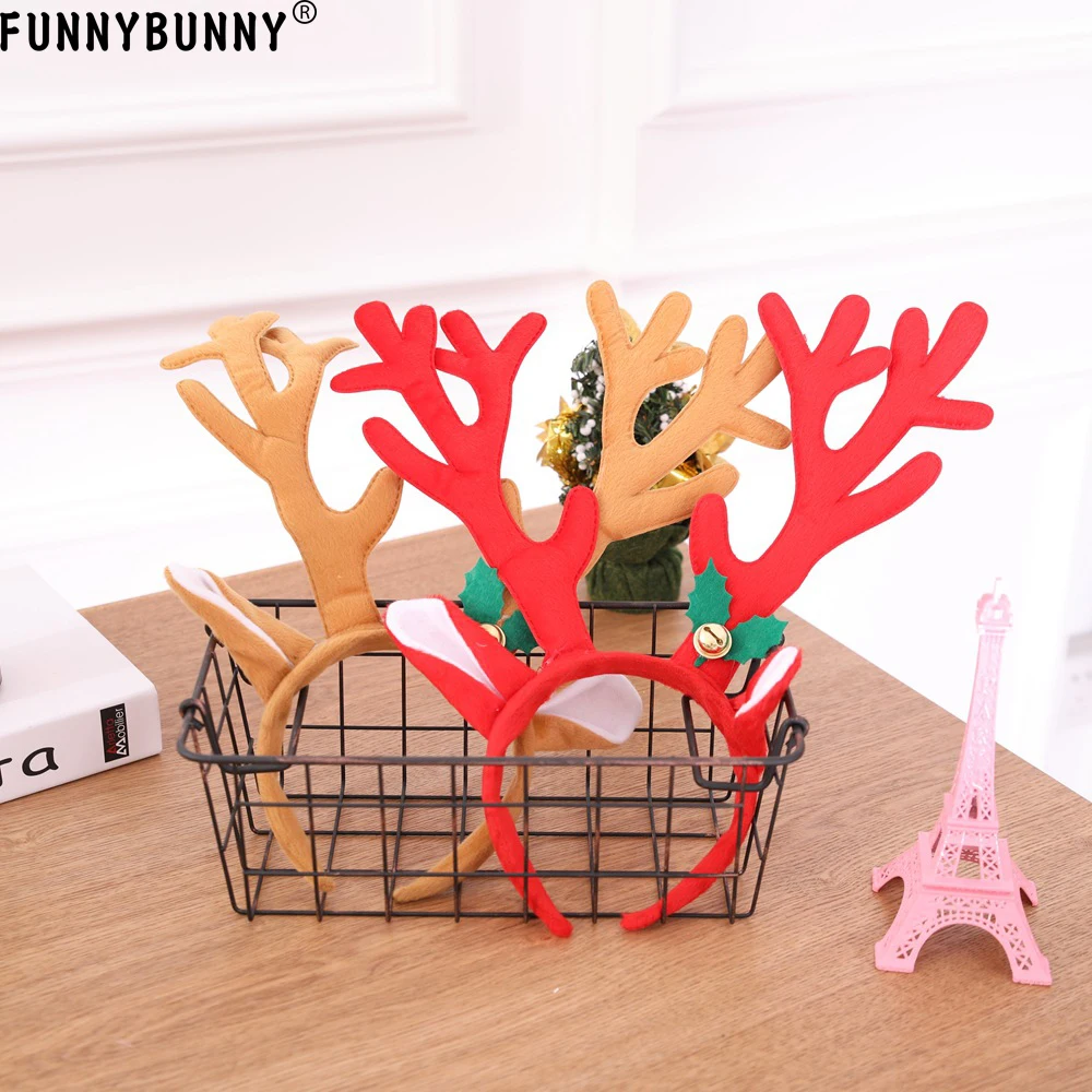 FUNNYBUNNY милый олень обруч на голову с рогами головной убор для волос Рождество и