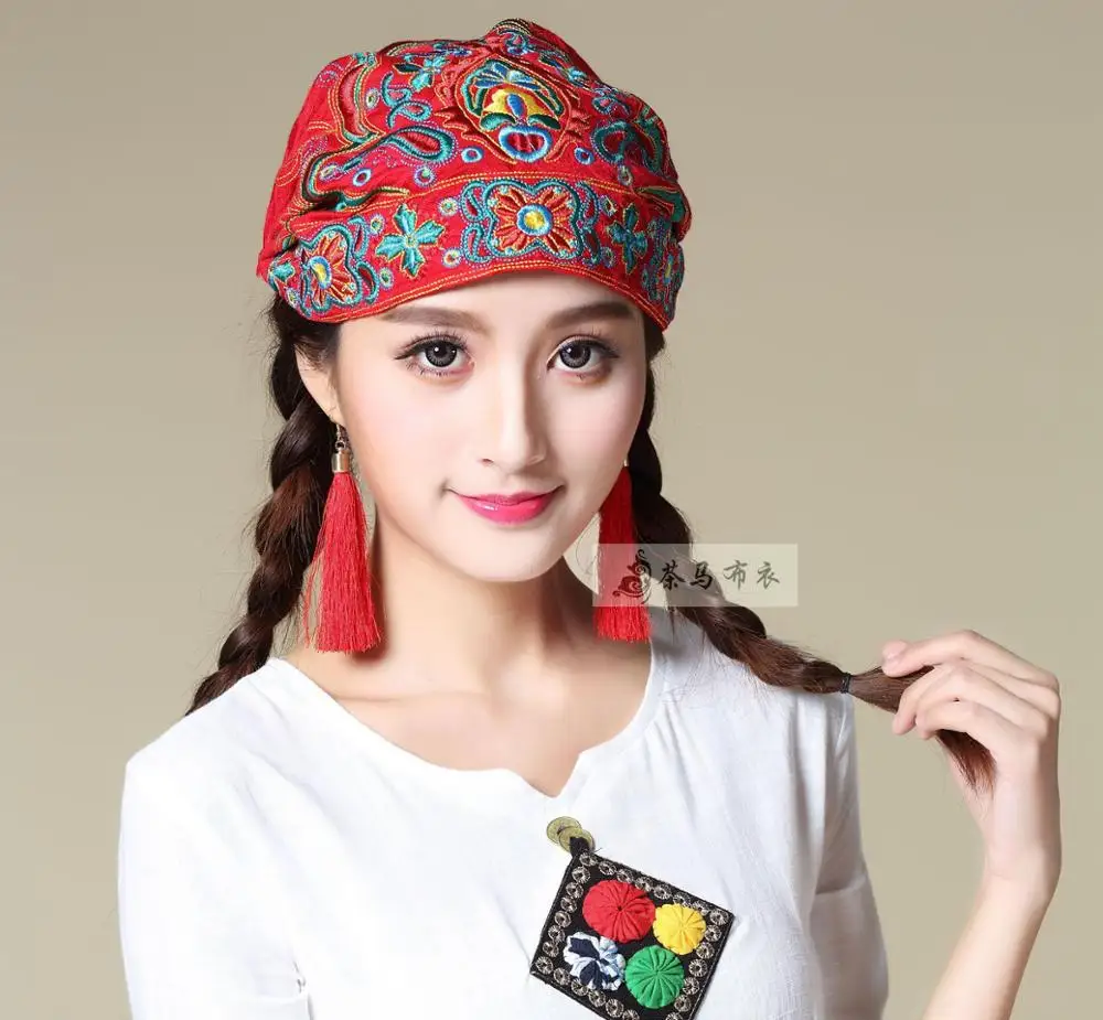 

Винтажные этнические шапки для женщин, осенне-зимние, в мексиканском стиле, с вышивкой